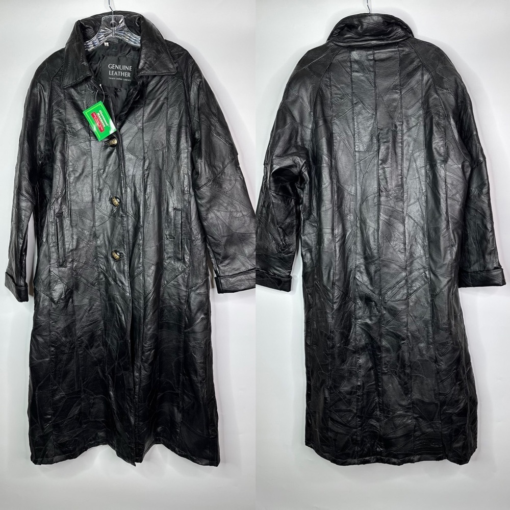 Italian Stone Design Genuine Leather Navarre Leather Company Trench Jacket Large